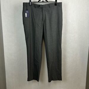 NEW Ralph Lauren Mens Comfort Flex Pants Sz 38x30 Gray Herringbone Flat Front